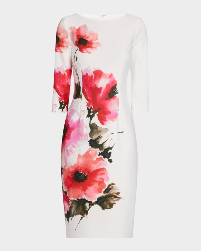 Floral-Print Scuba Dress